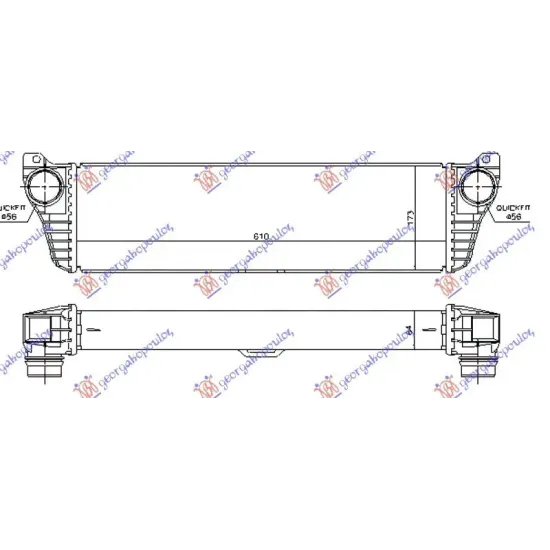 RADIATOR INTERCOOLER 2.0-2.2 CDi (610x170x64) 10-