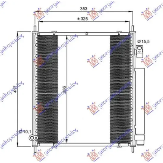 CONDENSOR 1,2-1,4 BENZINĂ (325x395x16) -04