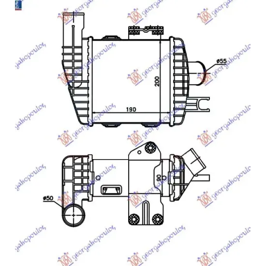 RADIATOR INTERCOOLER 2,0 CRDI (190x205x90)