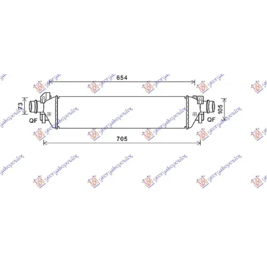 RADIATOR INTERCOOLER 1.6CDTi-1.7TDi (570x148x62)