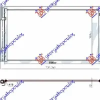 CONDENSOR 2.0 TURBO BENZINĂ - 2.0D DIESEL (698x372x12)