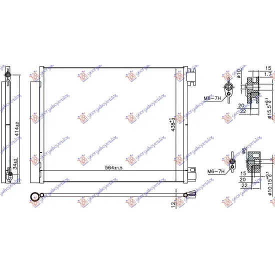 CONDENSOR TOATE MODELELE BENZINĂ/DIESEL (564x438x12)