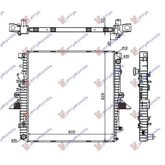 RADIATOR 4.0i V6 - 4.4i V8 MANUAL-AUTO DIESEL (605x620x32) RADIATOR 4.0i V6 - 4.4i V8 MANUAL-AUTO DIESEL (605x620x32)