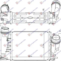 RADIATOR INTERCOOLER 1.6-1.8 TCE BENZINĂ /1.6 DCI DIESEL AUTO (281x217x80)