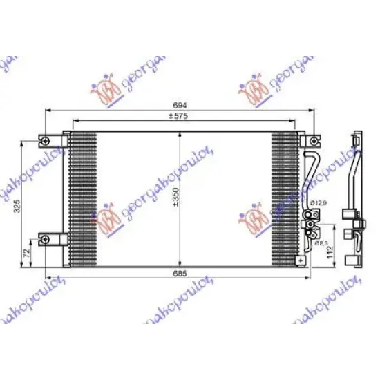 CONDENSOR BENZINĂ -DIESEL (58x34,5)