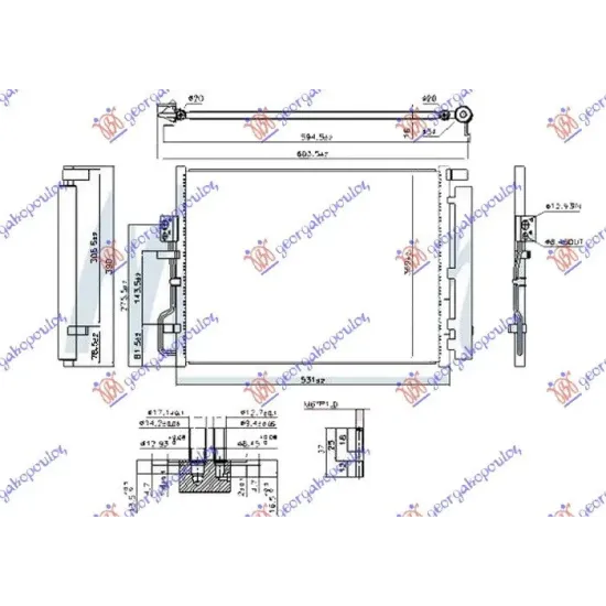 CONDENSOR 1.6 GDi TURBO BENZINĂ - 1.7-2.0 CRDi DIESEL (495x385x16) (CEH)