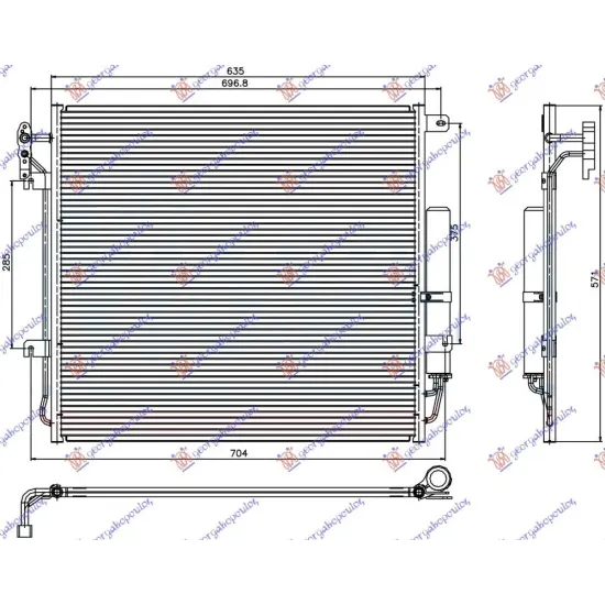 CONDENSOR 4.0 V6/4.4 V8 BENZINĂ (635x571x16)