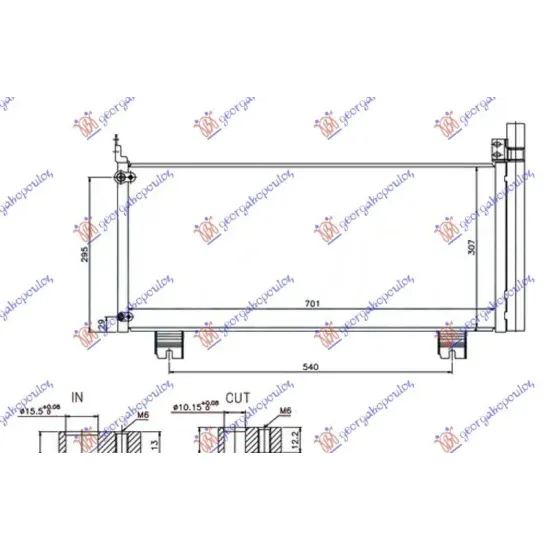 CONDENSOR RX 450)3.5i-24V HYBRID(70x31)