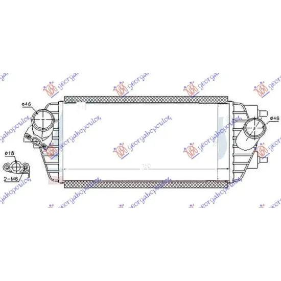 RADIATOR INTERCOOLER 1.7 CRDi DIESEL (350X160X90)