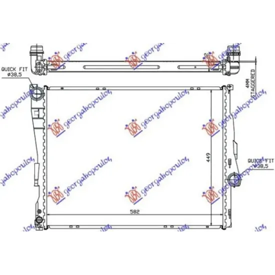 RADIATOR BENZINĂ-DIESEL MANUAL-AUTO (580x450x32) (MECANIC)