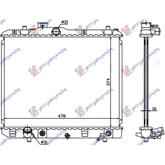 RADIATOR AUTOMATIC (375x500x16)