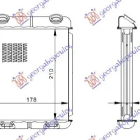 RADIATOR ÎNCĂLZIRE (B) +/-AC (210x178) TIP DELPHI