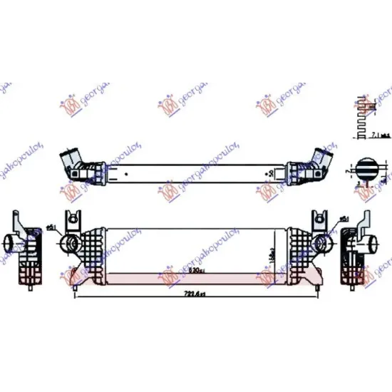 RADIATOR INTERCOOLER 1.0-1.4 TURBO BENZINĂ (520x160x50)