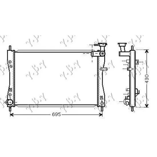 RADIATOR 1.5 BENZINĂ +/- A/C MANUAL (640x402) (KOYO)