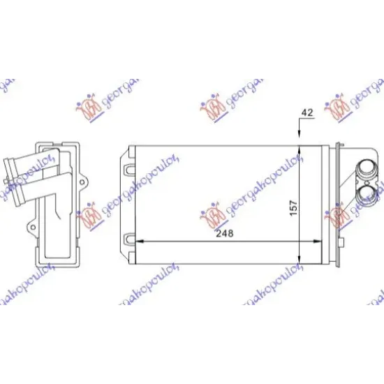 RADIATOR ÎNCĂLZIRE (M) +/-ΑC (248x157) -99 TIP BEHR (FĂRĂ TUBURI)