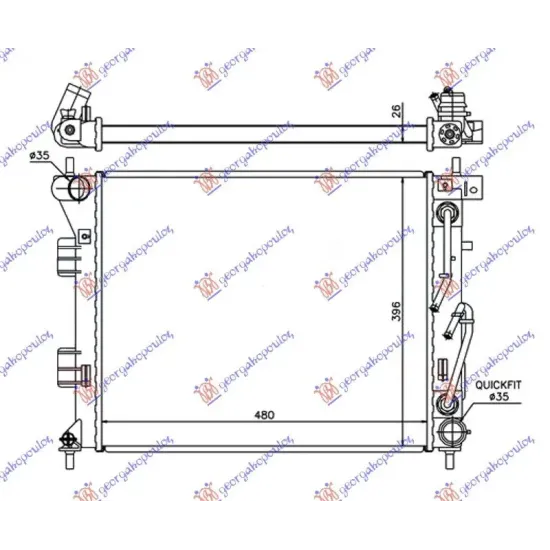 RADIATOR 1.6 CRDi AUTO DIESEL (480x395x26)