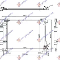 CONDENSOR 1.2 DIG TURBO - 1.5 dci - 1.6 DIG TURBO (491x414x12) VALVULA LÂNGĂ FILTRU