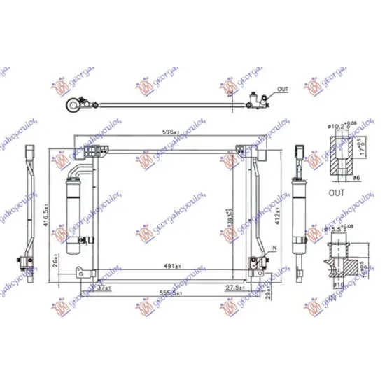 CONDENSOR 1.2 DIG TURBO - 1.5 dci - 1.6 DIG TURBO (491x414x12) VALVULA LÂNGĂ FILTRU