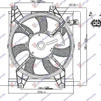 Ansamblu ventilator A/C BENZINĂ (310m) (2PIN)