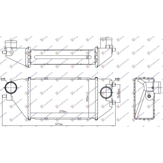 RADIATOR INTERCOOLER 2.2 CTDI (275x163x62)