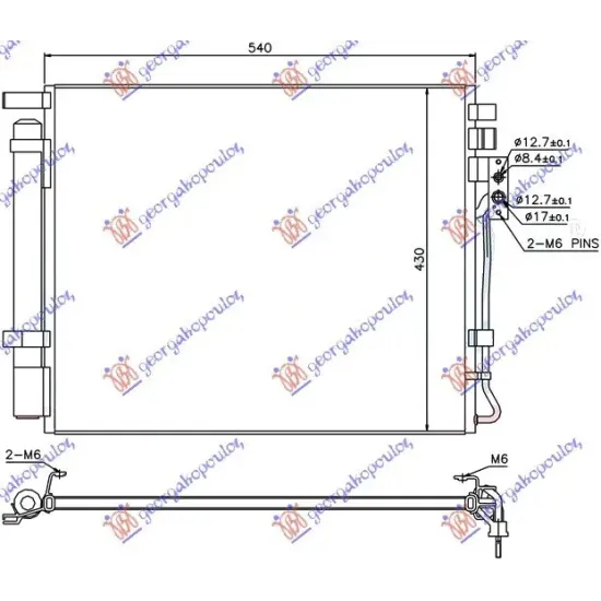 CONDENSOR 2,0-2,2 CRDI(50,5,x42,5x16)