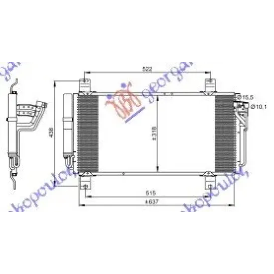 CONDENSOR BENZINĂ-DIESEL (640x320x16)