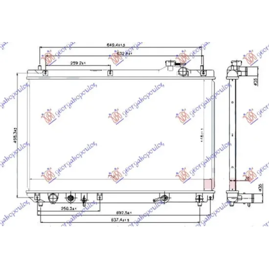 RADIATOR 3.0 (RX300) BENZINĂ AUTOMATIC (450x730x26)