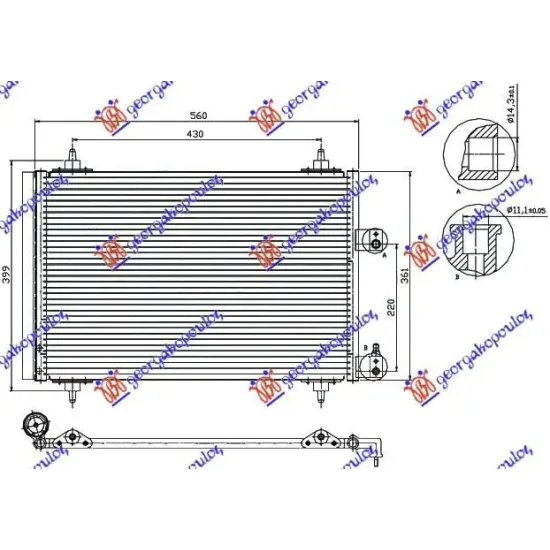 CONDENSOR 2.0i 16V - 2.0 HDi (51x36x16)