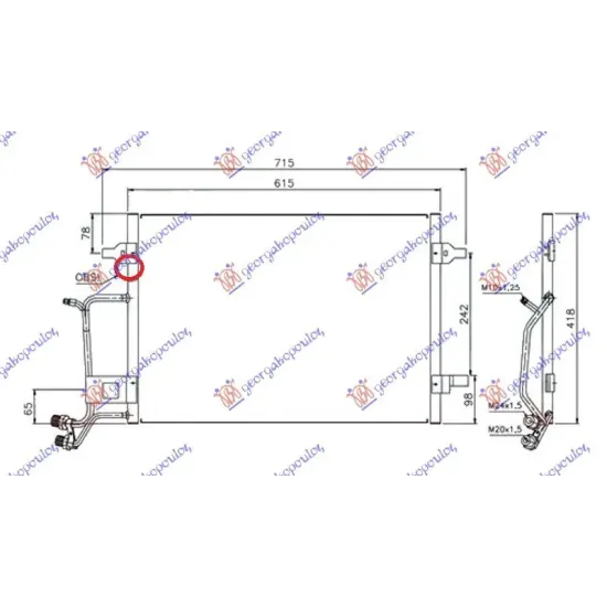 CONDENSOR BENZINĂ -DIESEL (96-00) (56.5x42)