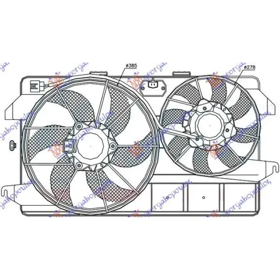 ANSAMBLU VENTILATOR RĂCIRE (DUBLU/2MOT) +A/C 1,8 P