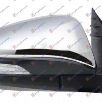 OGLINDA RETROVIZOARE ELECTRICĂ UȘĂ CROM. (CU LAMPĂ LATERALĂ) (STICLĂ CONVEXĂ)