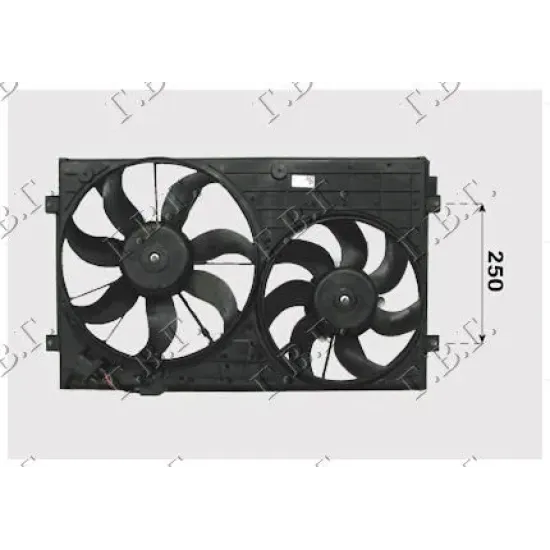 ANSAMBLU VENTILATOR RĂCIRE (DUBLU) BENZINĂ-DIESEL (RADIATOR 40CM)