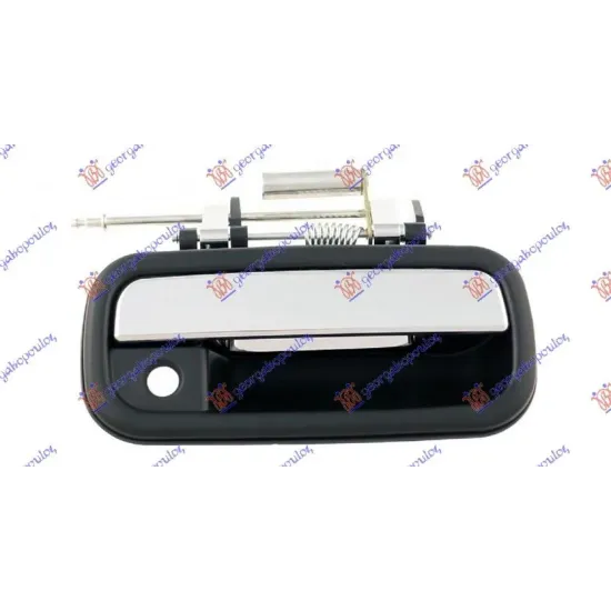 DOOR HANDLE FRONT OUTER CHROME/BLACK