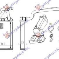 RADIATOR ÎNCĂLZIRE (B) +/-ΑC (205x145) (COMPLET CU TUBURI)