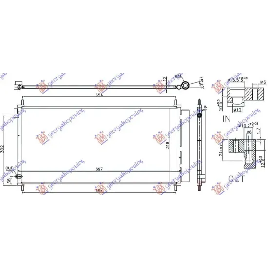 CONDENSOR 1.6 D4D DIESEL (697x318x12)