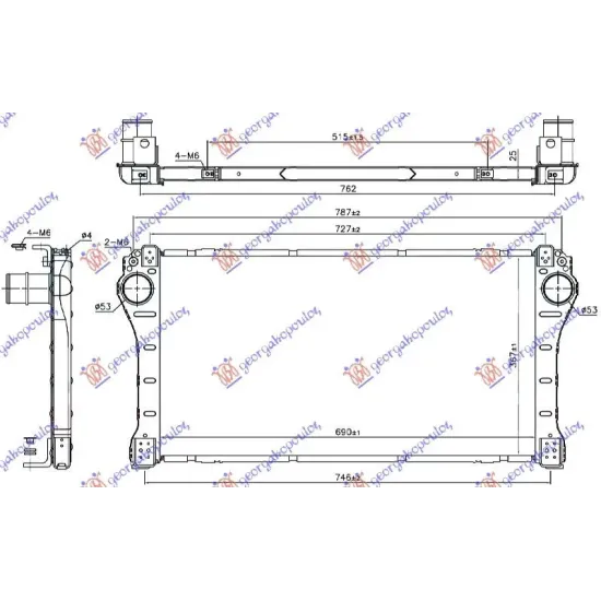 RADIATOR INTERCOOLER 2.2 D4D AUTO (690x367x25)