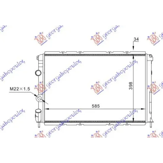 RADIATOR 1.8-2.0-1.9CC+TDI M/A+/-A/C (58x4