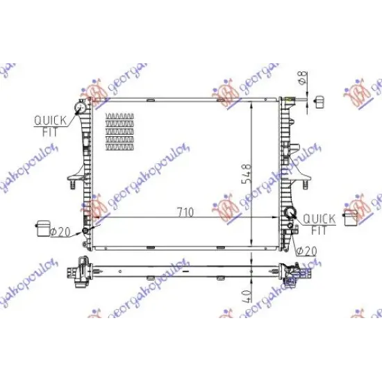 RADIATOR ALL MOD. BZ/DS M/A +/-AC(71x55)(MAHLE BEHR PREMIUM LINE)