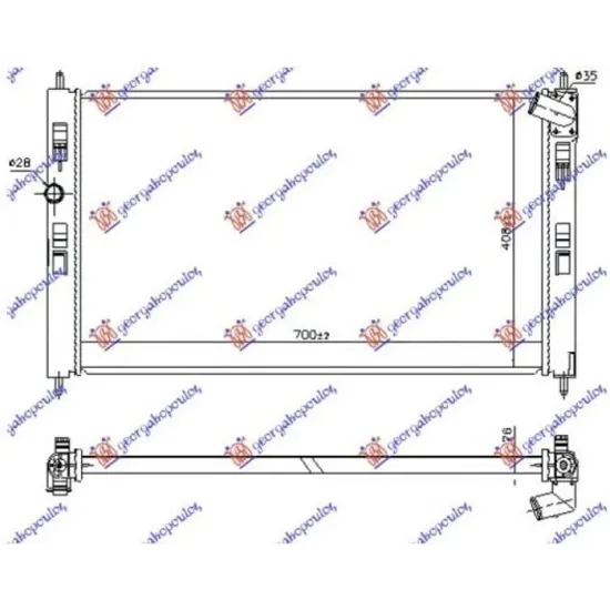 RADIATOR 1.8-2.2 DI-D DIESEL MANUAL-AUTOMATIC (700x410) (KOYO)