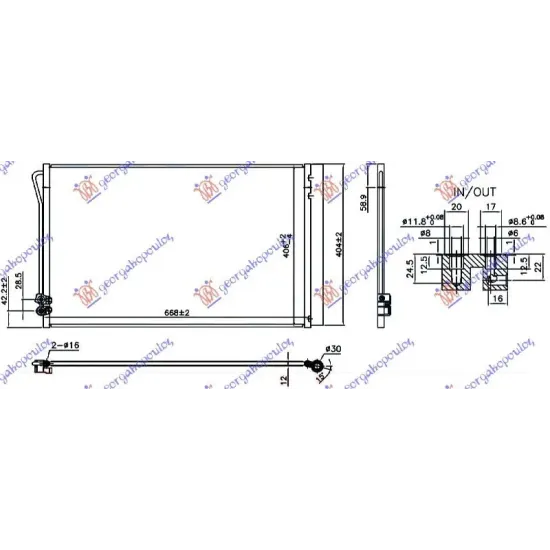 CONDENSOR PENTRU TOATE MODELELELE BENZINĂ-DIESEL (640x385x12)