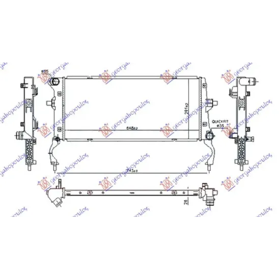 RADIATOR 1.6 CRDi DIESEL (650x290x26)