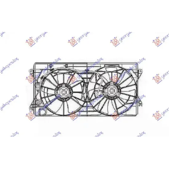 ANSAMBLU VENTILATOR RĂCIRE (DUBLU) (300MM / 285MM ) (2+2 PINI)