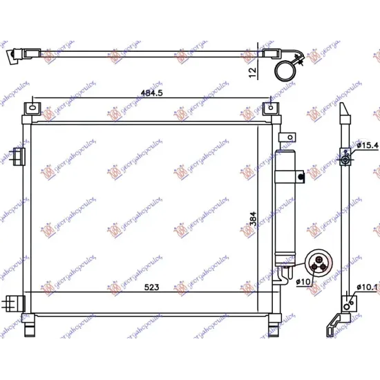 CONDENSOR 1.2 BENZINĂ (490x385x12)