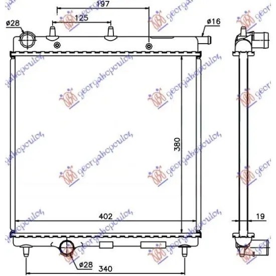 RADIATOR 1.4 BENZINĂ AUTOMATIC (380x390) RADIATOR 1.4 BENZINĂ AUTOMATIC (380x390)