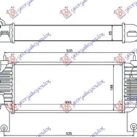 RADIATOR INTERCOOLER 2,5 DCI (44,3x19x64)