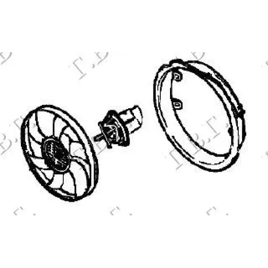 VENTILATOR RADIATOR +A/C (MOTOR+VENTILATOR) BENZINĂ -DIE