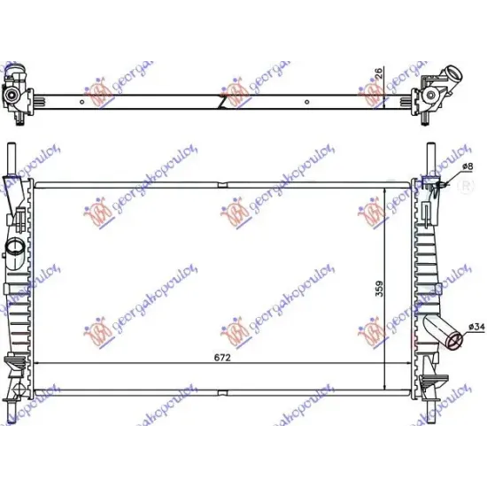 RADIATOR 2,0 TDi +/- A/C (67x38x26)