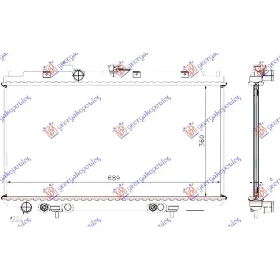 RADIATOR 2.0i 16V BENZINĂ +/- AC AUTOMAT (360x690) (TUBURI 35/35)