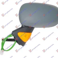 OGLINDĂ ELECTRICĂ ÎNCĂLZITĂ ELECTRIC, GRUNDUITĂ CU LAMPĂ LATERALĂ GALBENĂ (STICLĂ ASFERICĂ)