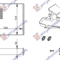 RADIATOR ÎNCĂLZIRE (B) +/-ΑC (185x168) (COMPLET CU KIT)